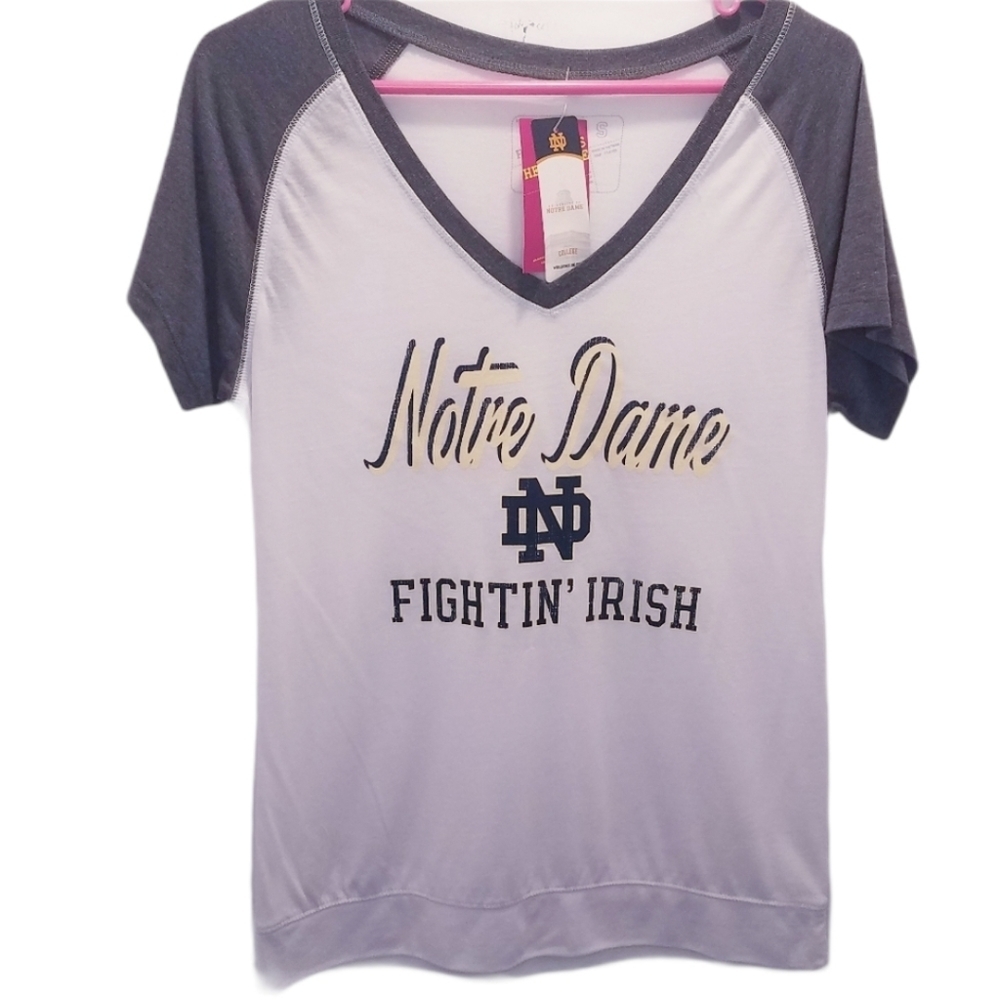 Notre Dame Size Small Fighting Irish Football Tee Shirt Top College University